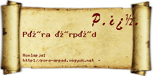 Póra Árpád névjegykártya